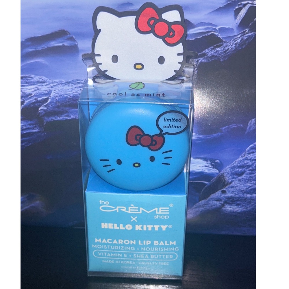 The Creme Shop X Hello Kitty Macaron Lip Balm Cool As Mint Limited Edition